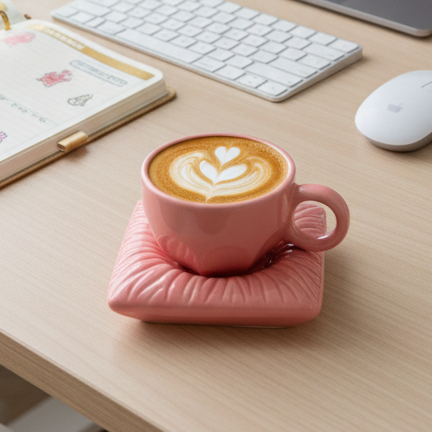 ceramic mug with  saucer India aesthetic