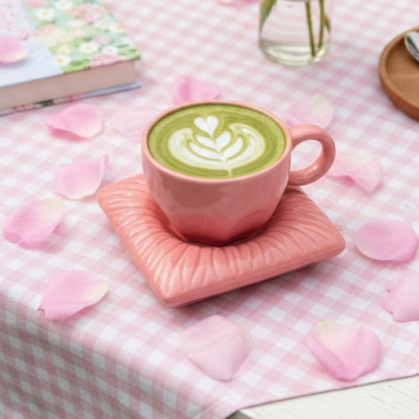 aesthetic coffee mug set pink India