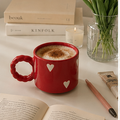 red hearts ceramic mug