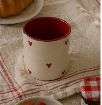 tiny hearts ceramic tumbler