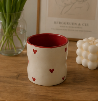 tiny hearts ceramic tumbler