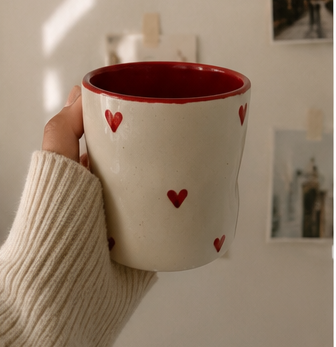 tiny hearts ceramic tumbler