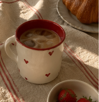tiny hearts ceramic tumbler