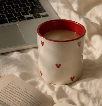tiny hearts ceramic tumbler