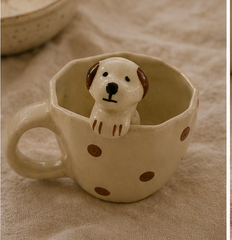 dog Peekaboo ceramic Mug