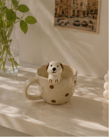 dog Peekaboo ceramic Mug