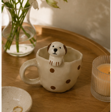 dog Peekaboo ceramic Mug