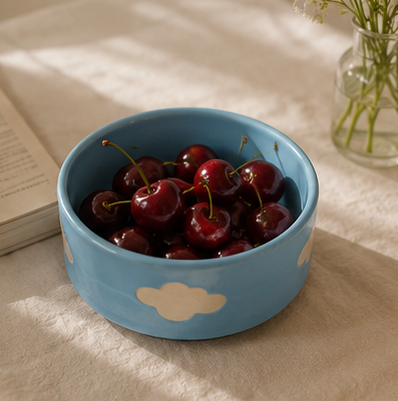 blue cloud ceramic bowl