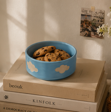 blue cloud ceramic bowl