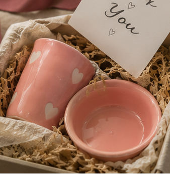 Pink Heart Filter Coffee Set