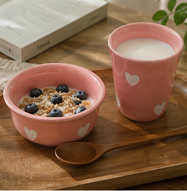Pink Heart Filter Coffee Set