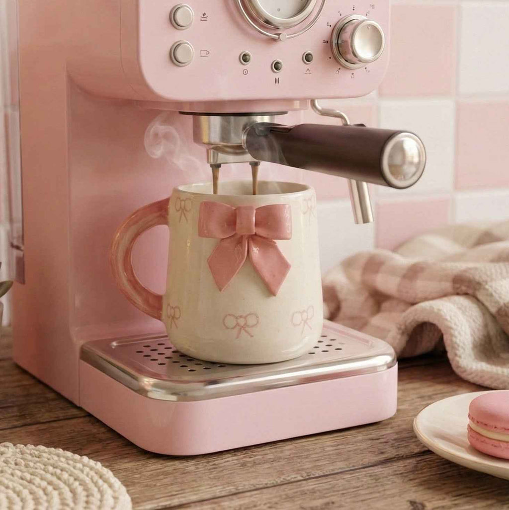 pink  Bow ceramic  mug