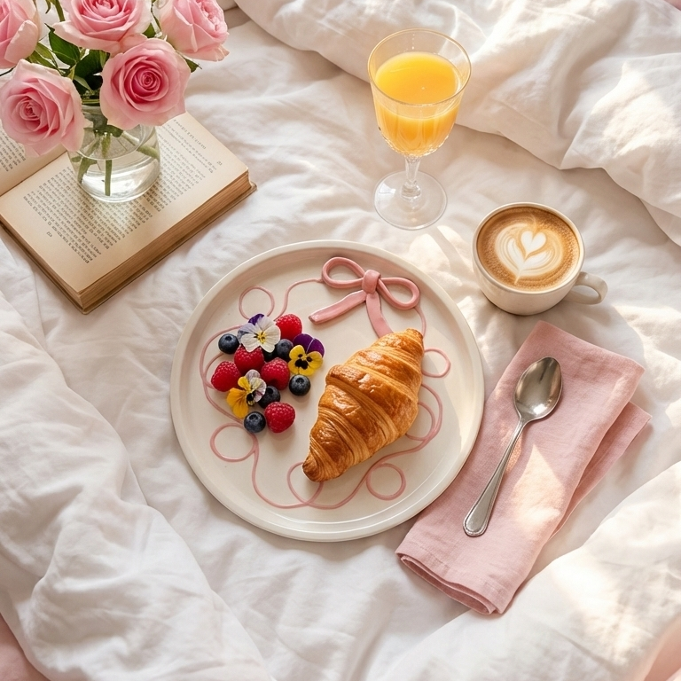 pink bow ceramic platter/plate 
