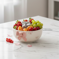 Pink   Ceramic Bowl with 3D Bow | Trinket Dish, Snack Bowl, Popcorn & Decorative Bowl