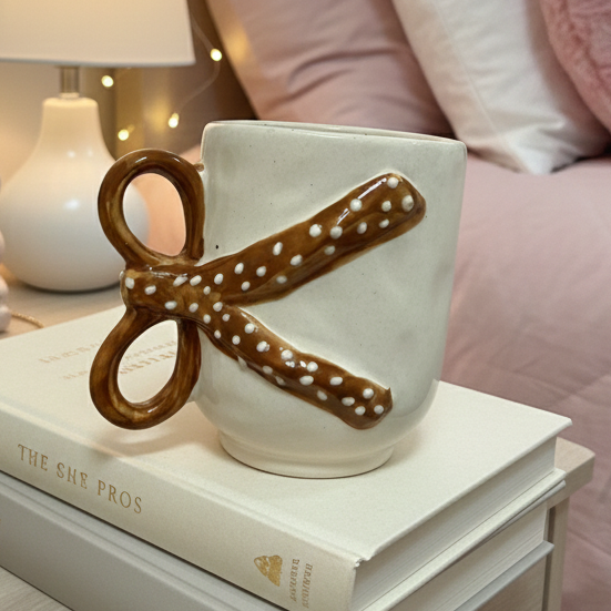 cute ceramic mug with bow handle India